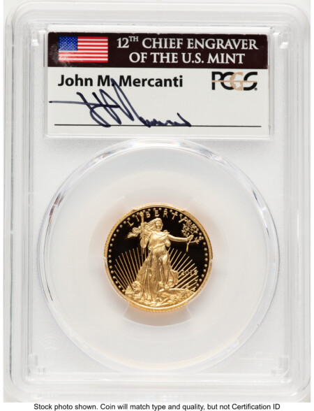 2015-W Proof Gold Eagle 1/4 oz FDI John Mercanti Washington DC 70 PCGS