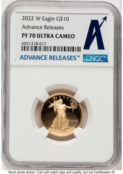2022-W Proof Gold Eagle 1/4 oz AR Standard 70 NGC