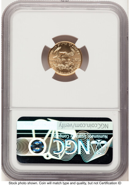 1999-W Gold Eagle 1/10 oz Unfinished Proof Dies Brown Label 69 NGC