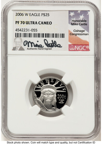 2006-W Proof Platinum Eagle 1/4 oz Mike Castle 70 NGC
