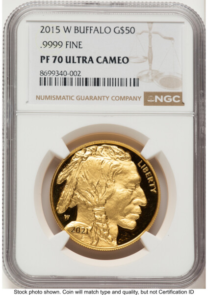 2015-W Proof Gold Buffalo 1 oz Brown Label 70 NGC