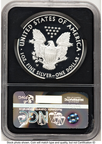 2016-W Proof Silver Eagle 1 oz FDI Mike Castle Blk Core 70 NGC