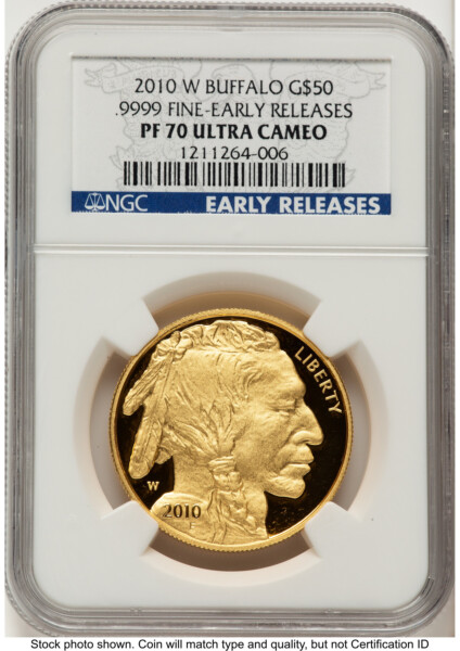 2010-W Proof Gold Buffalo 1 oz ER Blue 70 NGC