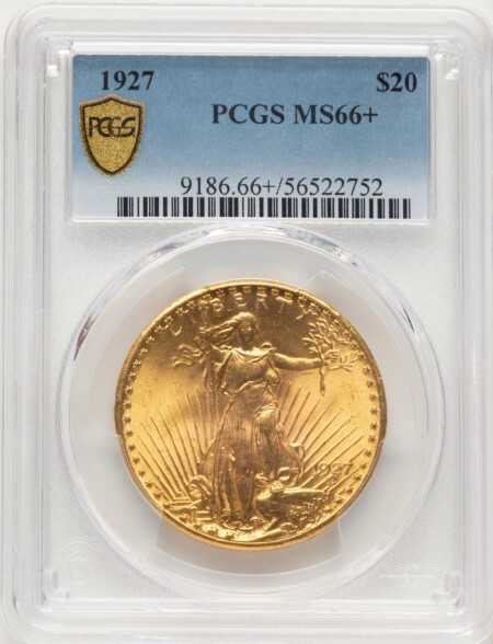 1927 $20 PCGS Secure PCGS Plus Blue Gradient 66 PCGS