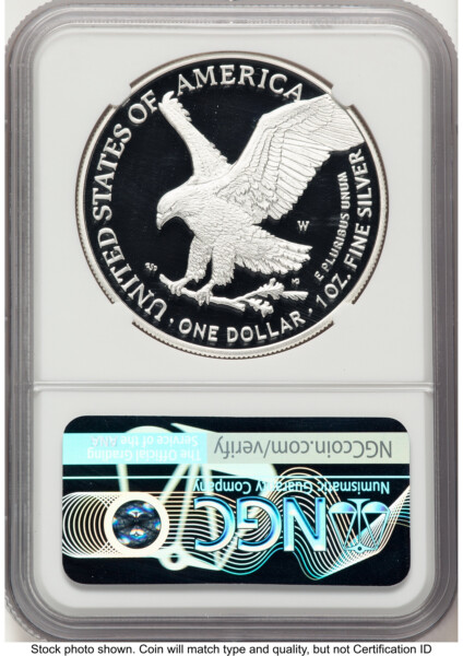 2023-W Proof Silver Eagle 1 oz Trump Label 70 NGC