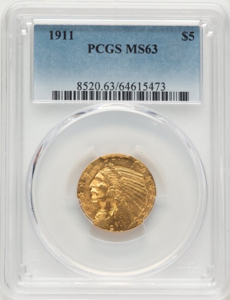1911 $5 63 PCGS