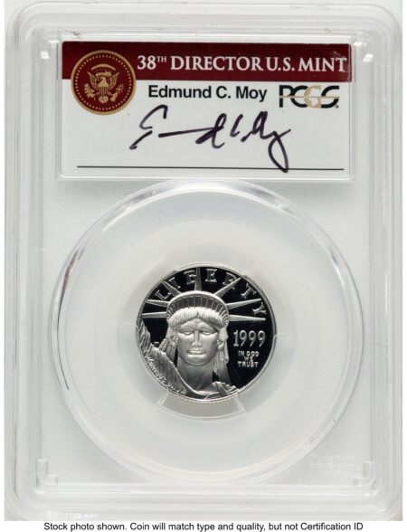 1999-W Proof Platinum Eagle 1/4 oz Ed Moy 70 PCGS