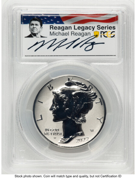 2022-W Palladium Eagle 1 oz, REV PR FDI Reagan Legacy Series Michael Reagan Picture 70 PCGS