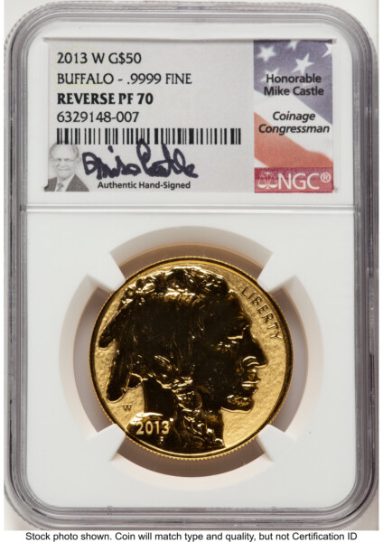 2013-W Reverse Proof Gold Buffalo 1 oz Mike Castle 70 NGC