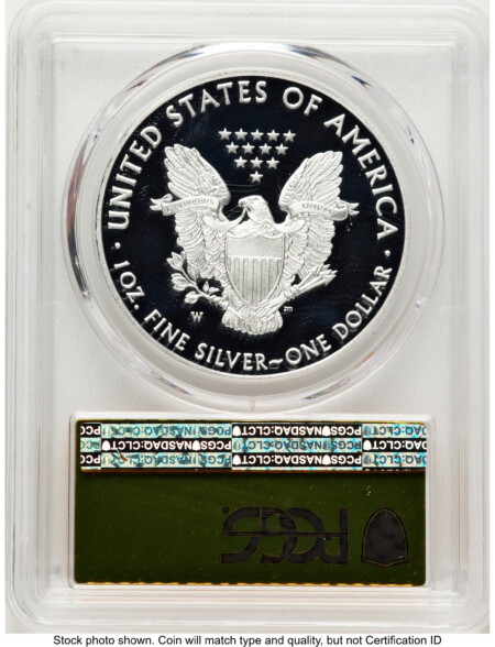 2017-W Proof Silver Eagle 1 oz WP Mint Hoard Gold Foil 70 PCGS