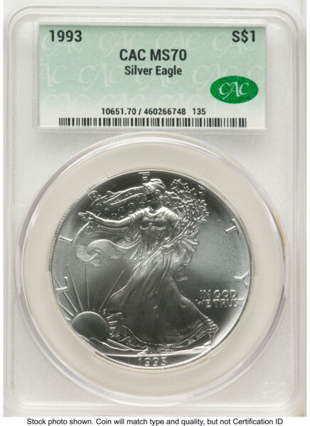 1993 Silver Eagle Non Designation 70 CACG