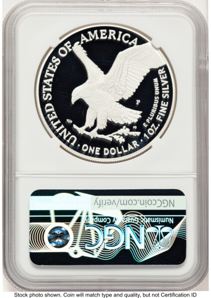 2025-P Proof Silver Eagle Privy U.S. Marine Corps 250th Anniversary 1 oz Ron Harrigal 69 NGC