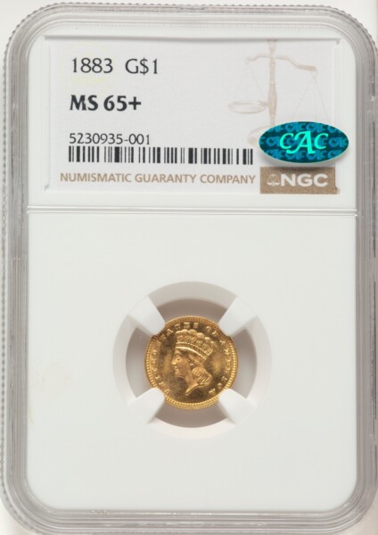 1883 G$1 CAC NGC Plus 65 NGC