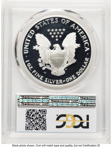 1995-W Proof Silver Eagle 1 oz Blue Gradient 70 PCGS