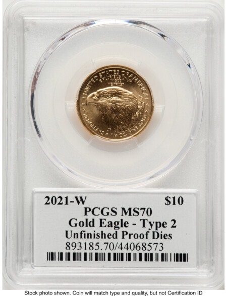 2021-W TY2 Gold Eagle 1/4 oz Unfinished Proof Dies George Casey 70 PCGS