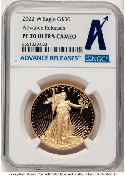 2022-W Proof Gold Eagle 1 oz AR Standard 70 NGC