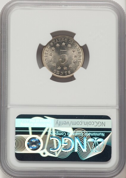 1883 5C Shield, MS 67 NGC