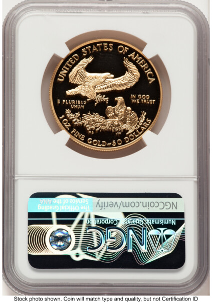 2004-W Proof Gold Eagle 1 oz John Mercanti 70 NGC
