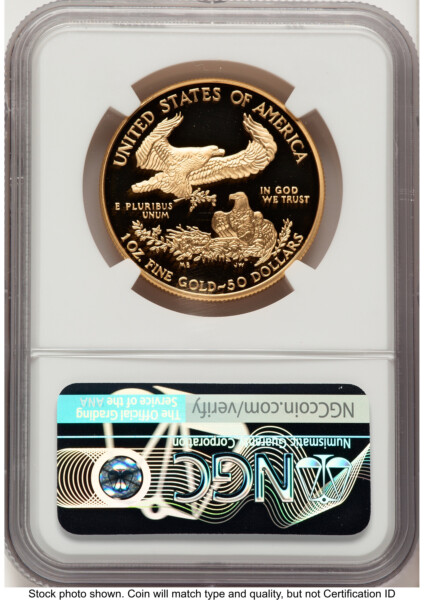 2008-W Proof Gold Eagle 1 oz John Mercanti 70 NGC