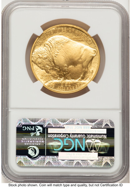 2008-W Burnished Gold Buffalo 1 oz Top 50 Most Popular Modern Coins Label 70 NGC
