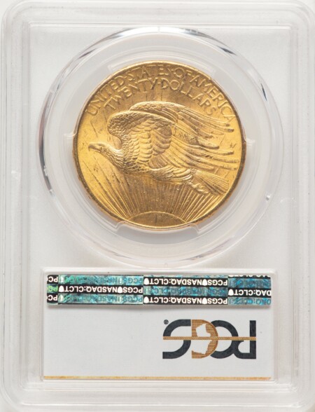 1908 $20 NO MOTTO Blue Gradient 65 PCGS