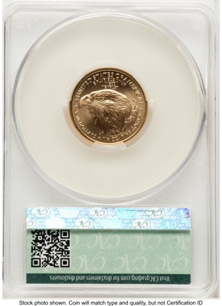 2021-W TY2 Gold Eagle 1/4 oz Unfinished Proof Dies Ron Drzewucki 70 CACG