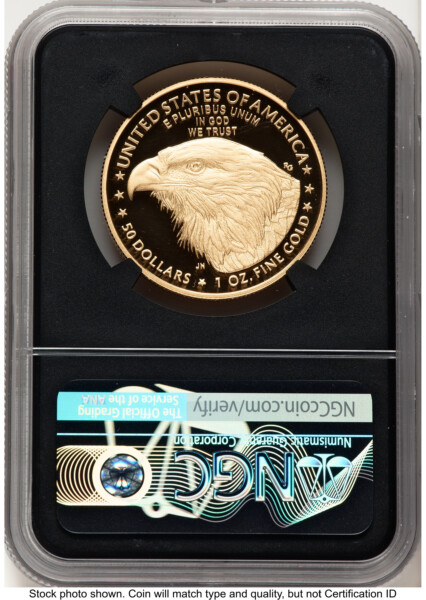 2021-W Type 2 Proof Gold Eagle 1 oz FDI John Mercanti Blk Core 70 NGC