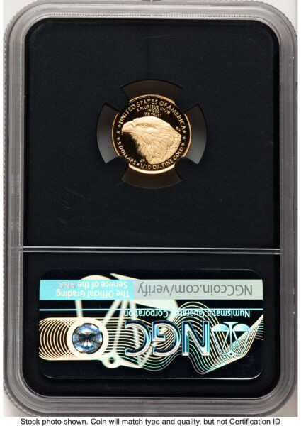 2021-W Type 2 Proof Gold Eagle 1/10 oz FDI John Mercanti Blk Core 70 NGC