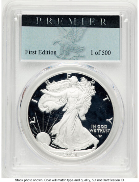 2021-W TY2 Proof Silver Eagle 1 oz Premier Label 70 PCGS