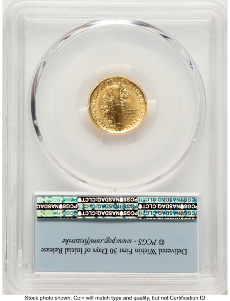 2016-W 10C Mercury Dime 100th Anniversary Gold Centennial  FS Flag 70 PCGS