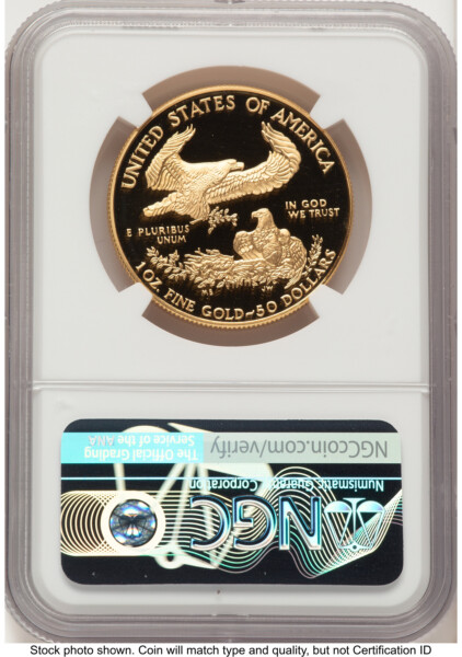 1994-W Proof Gold Eagle 1 oz John Mercanti 70 NGC