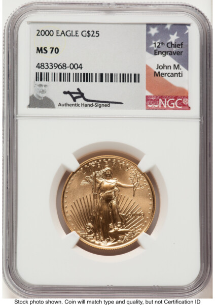 2000 Gold Eagle 1/2 oz John Mercanti 70 NGC