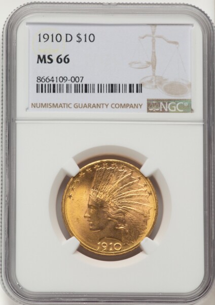 1910-D $10 66 NGC