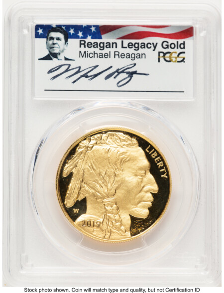 2019-W Proof Gold Buffalo 1 oz FDI Reagan Legacy Series Michael Reagan Picture 70 PCGS