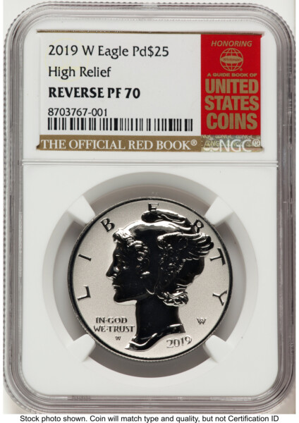 2019-W Palladium Eagle 1 oz, REV PR Red Book 70 NGC
