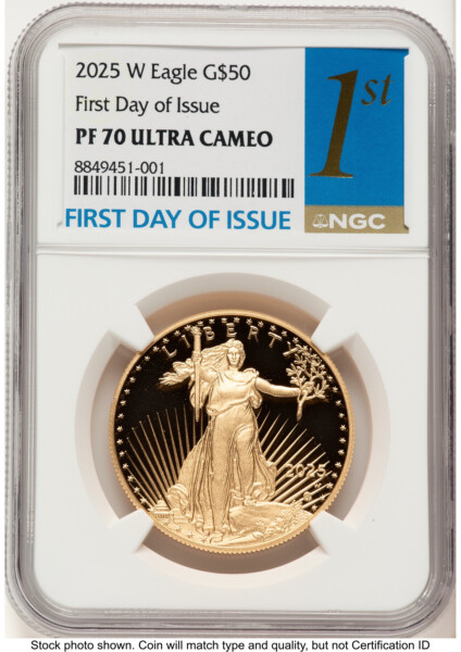 2025-W Proof Gold Eagle 1 oz FDI 1ST 70 NGC