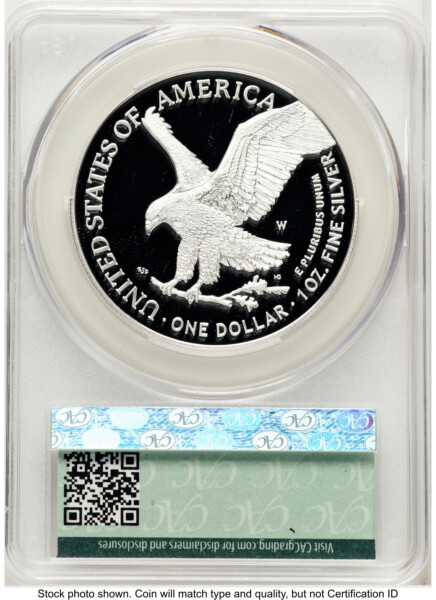 2025-W Proof Silver Eagle Privy Laser Engraved 1 oz First Day of Delivery Ron Drzewuki 70 CACG