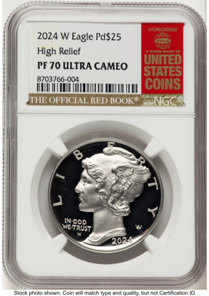 2024-W Palladium Eagle 1 oz, PR Red Book 70 NGC