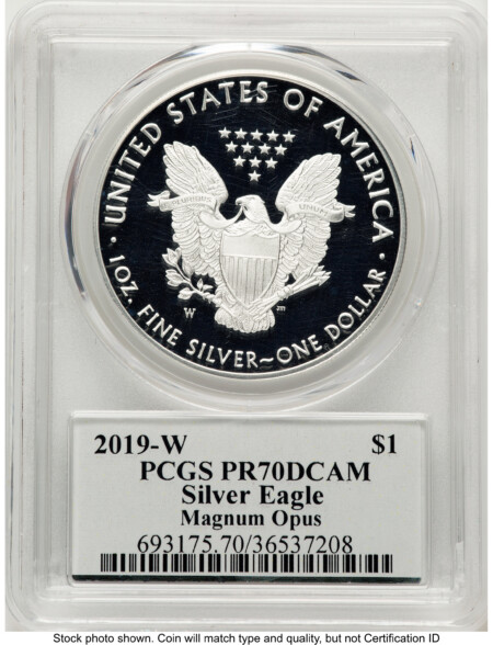 2019-W Proof Silver Eagle 1 oz Magnum Opus 70 PCGS