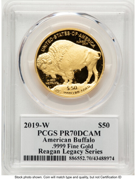 2019-W Proof Gold Buffalo 1 oz Reagan Legacy Series Michael Reagan 70 PCGS