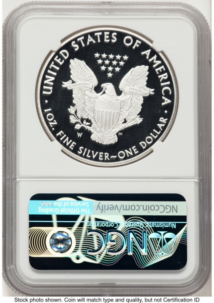 2018-W Proof Silver Eagle 1 oz ER Blue 70 NGC