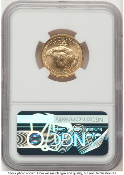 2021-W TY2 Gold Eagle 1/4 oz Unfinished Proof Dies Jennie Norris Eagle Flag 70 NGC