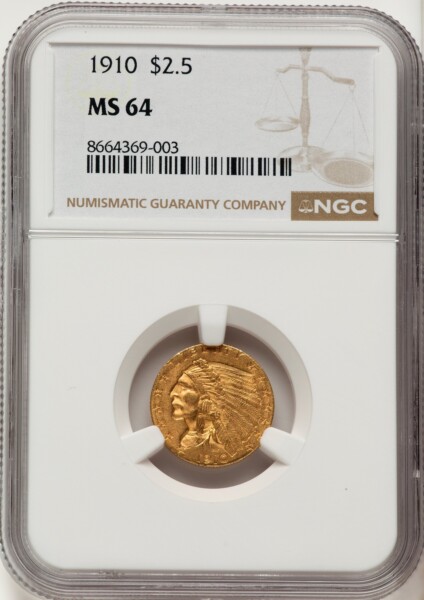 1910 $2 1/2 64 NGC