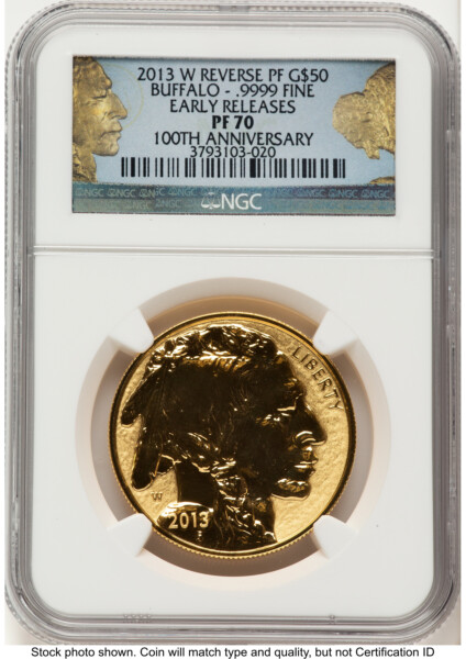 2013-W Reverse Proof Gold Buffalo 1 oz ER 100th Anniversary 70 NGC