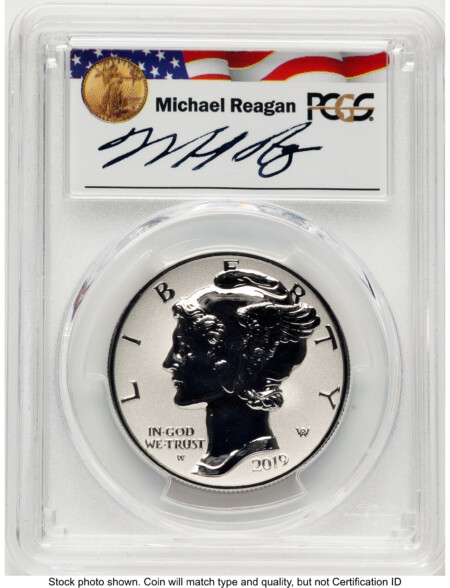 2019-W Palladium Eagle 1 oz, REV PR FDI Reagan Legacy Series Michael Reagan 70 PCGS