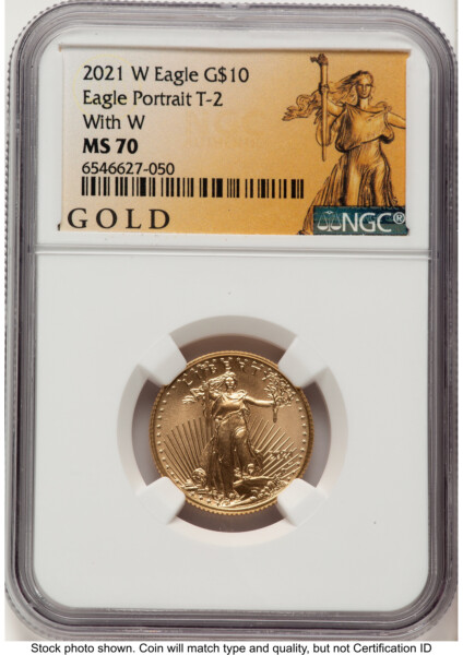 2021-W TY2 Gold Eagle 1/4 oz Unfinished Proof Dies American Liberty Series Label 70 NGC