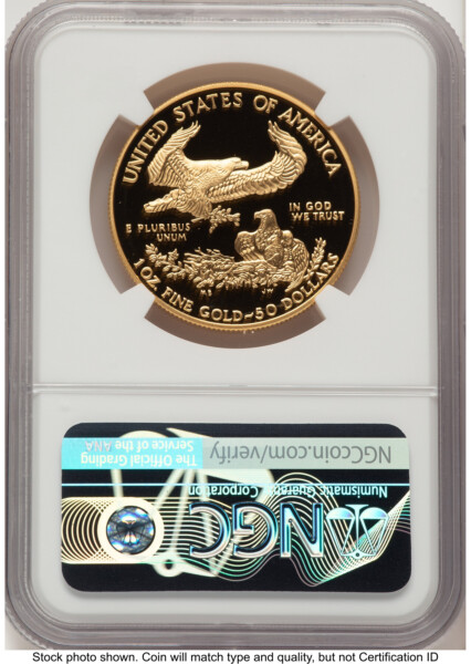 1996-W Proof Gold Eagle 1 oz John Mercanti 70 NGC