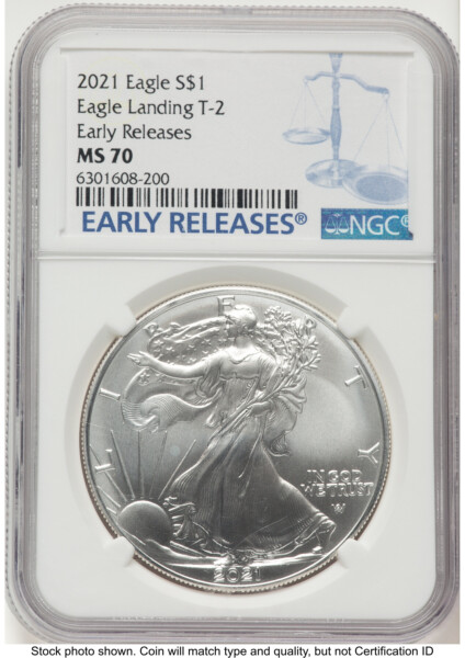 2021 Silver Eagle Type 2 ER Blue 70 NGC