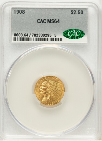 1908 $2 1/2 CACG Plus 64 CACG