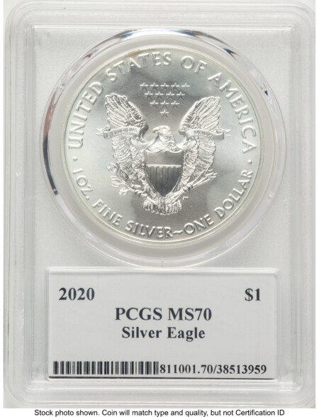 2020 Silver Eagle Premier Label 70 PCGS